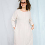 BAY summer linen dress cream - MOO Linen Shop