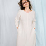 BAY summer linen dress cream - MOO Linen Shop