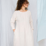 BAY summer linen dress cream - MOO Linen Shop