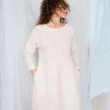 BAY summer linen dress cream - MOO Linen Shop