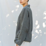 BE YOUNG shirt with pocket grey taupe - MOO Linen Shop