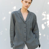 BE YOUNG shirt with pocket grey taupe - MOO Linen Shop