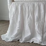 Bed skirt dust ruffle white - MOO Linen Shop