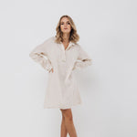 BIANCA tunic dress white - MOO Linen Shop