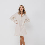 BIANCA tunic dress white - MOO Linen Shop
