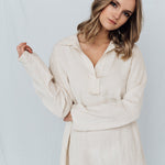 BIANCA tunic dress white - MOO Linen Shop