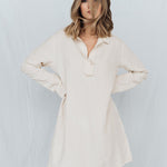 BIANCA tunic dress white - MOO Linen Shop