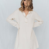 BIANCA tunic dress white - MOO Linen Shop