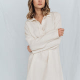 BIANCA tunic dress white - MOO Linen Shop