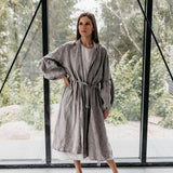 BOO wrap coat with puff sleeves havanna - MOO Linen Shop