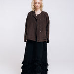 BOXY oversized jacket espresso - MOO Linen Shop