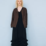 BOXY oversized jacket espresso - MOO Linen Shop