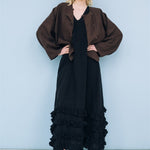 BOXY oversized jacket espresso - MOO Linen Shop