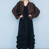 BOXY oversized jacket espresso - MOO Linen Shop