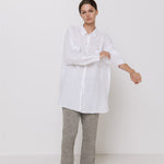 BOYFRIEND oversize linen shirt natural linen - MOO Linen Shop
