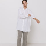 BOYFRIEND oversize linen shirt natural linen - MOO Linen Shop