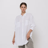 BOYFRIEND oversize linen shirt natural linen - MOO Linen Shop