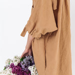 CAMEL tunic dress white - MOO Linen Shop