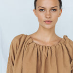 CAMEL tunic dress white - MOO Linen Shop