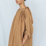 CAMEL tunic dress white - MOO Linen Shop