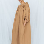 CAMEL tunic dress white - MOO Linen Shop