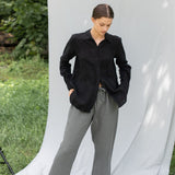 CARLA classic linen shirt natural - MOO Linen Shop