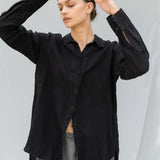 CARLA classic linen shirt natural - MOO Linen Shop