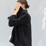 CARLA classic linen shirt natural - MOO Linen Shop