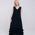 CAROLINE maxi dress black - MOO Linen Shop