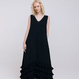 CAROLINE maxi dress black - MOO Linen Shop