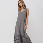 CAROLINE maxi dress natural - MOO Linen Shop