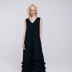 CAROLINE maxi dress black - MOO Linen Shop