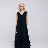 CAROLINE maxi dress black - MOO Linen Shop