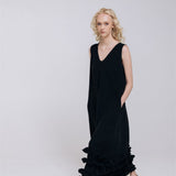CAROLINE maxi dress black - MOO Linen Shop