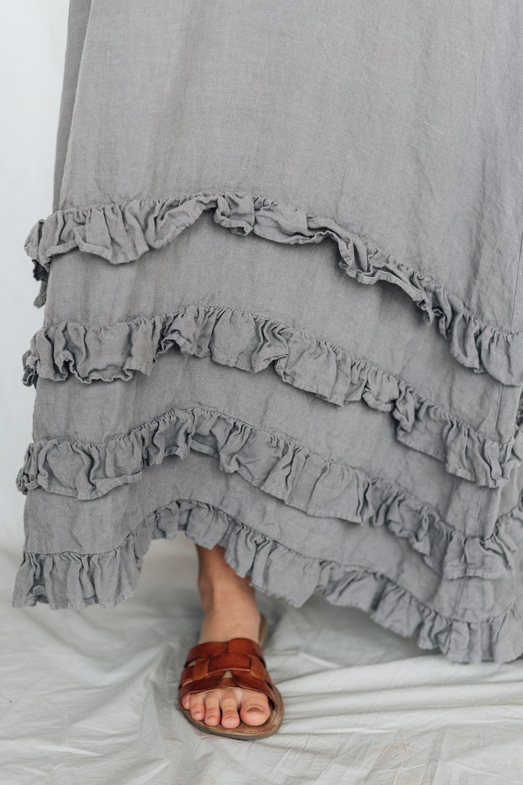 CAROLINE maxi dress natural - MOO Linen Shop