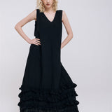CAROLINE maxi dress black - MOO Linen Shop