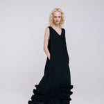 CAROLINE maxi dress black - MOO Linen Shop