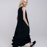 CAROLINE maxi dress black - MOO Linen Shop