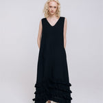 CAROLINE maxi dress black - MOO Linen Shop