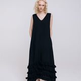 CAROLINE maxi dress black - MOO Linen Shop