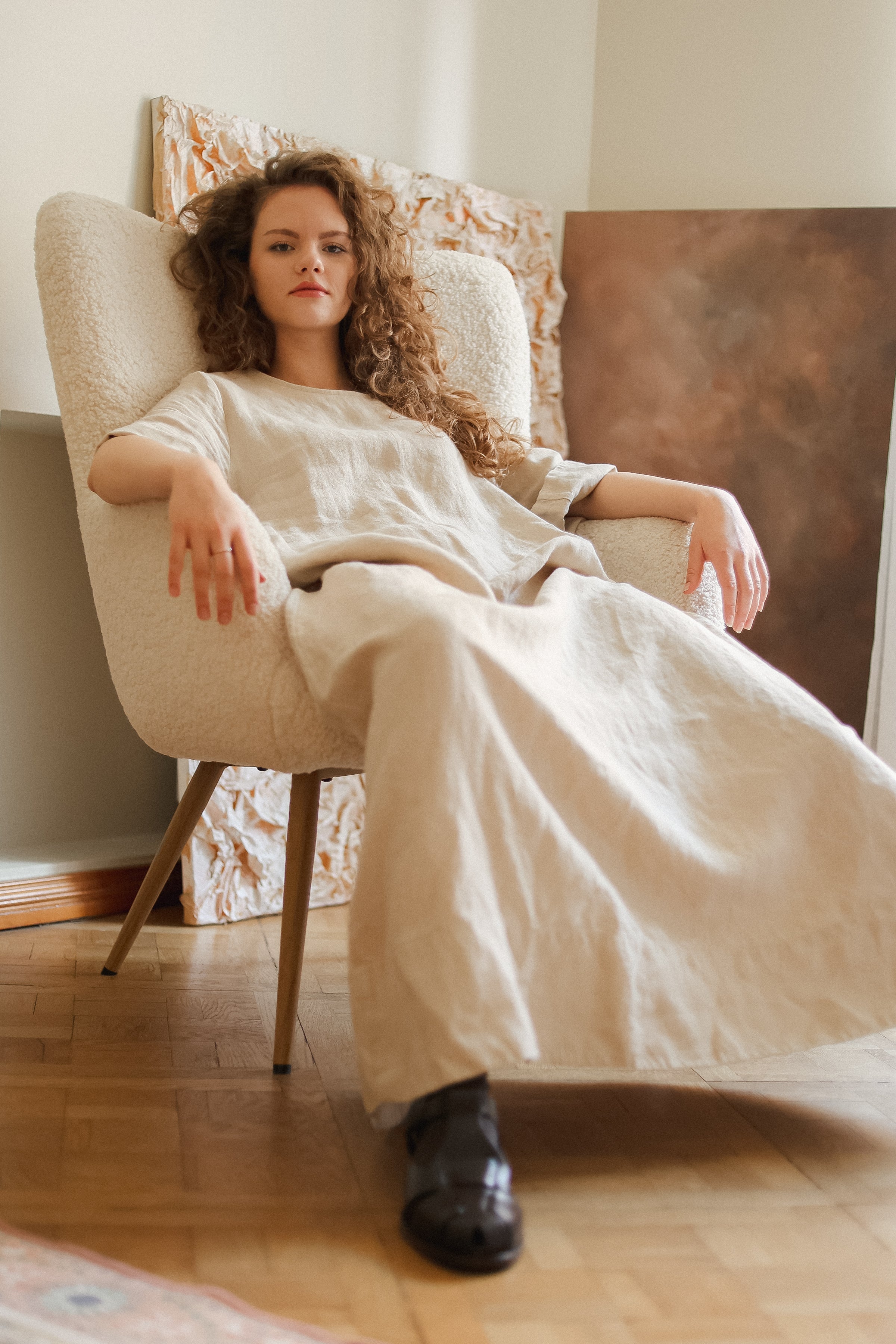 CHANIL maxi dress espresso - MOO Linen Shop
