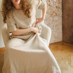 CHANIL maxi dress espresso - MOO Linen Shop