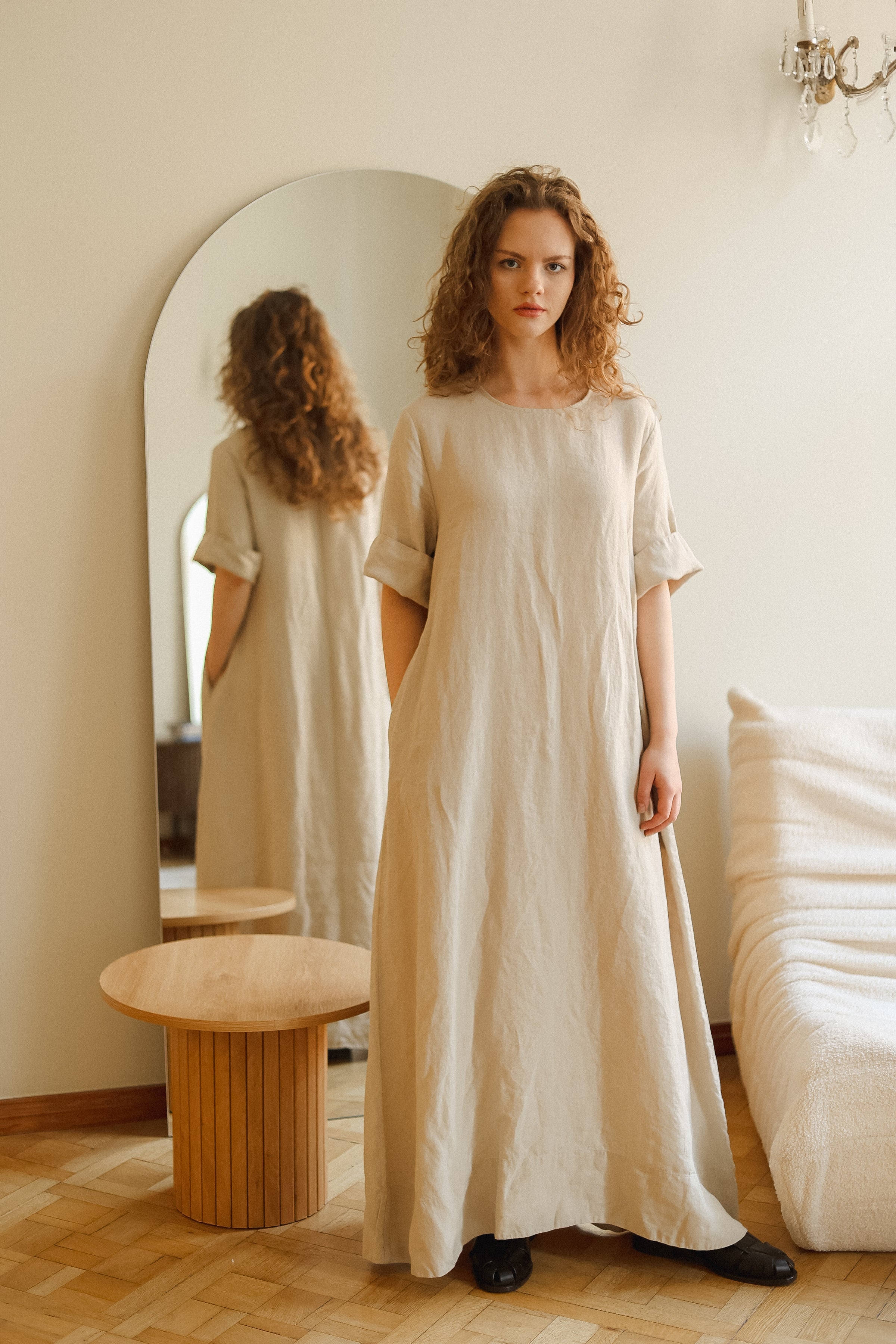 CHANIL maxi dress espresso - MOO Linen Shop