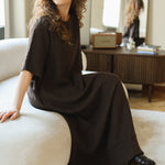 CHANIL maxi dress espresso - MOO Linen Shop