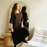 CHANIL maxi dress espresso - MOO Linen Shop