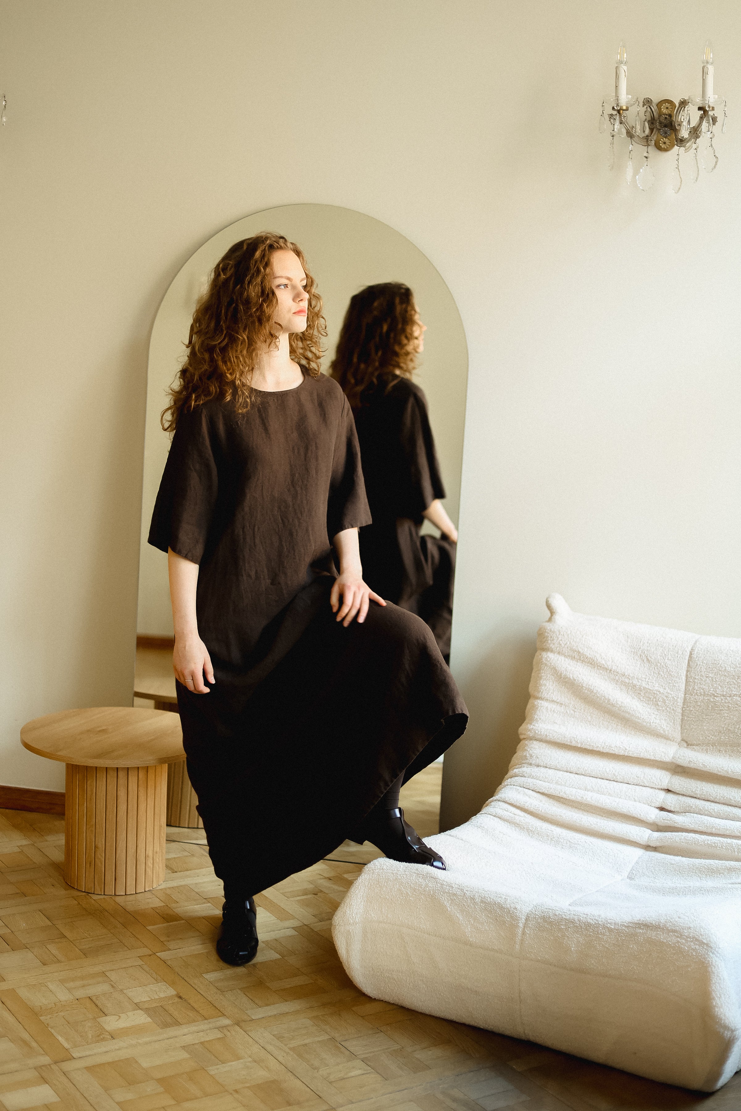 CHANIL maxi dress espresso - MOO Linen Shop