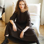 CHANIL maxi dress espresso - MOO Linen Shop