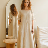 CHANIL maxi dress espresso - MOO Linen Shop