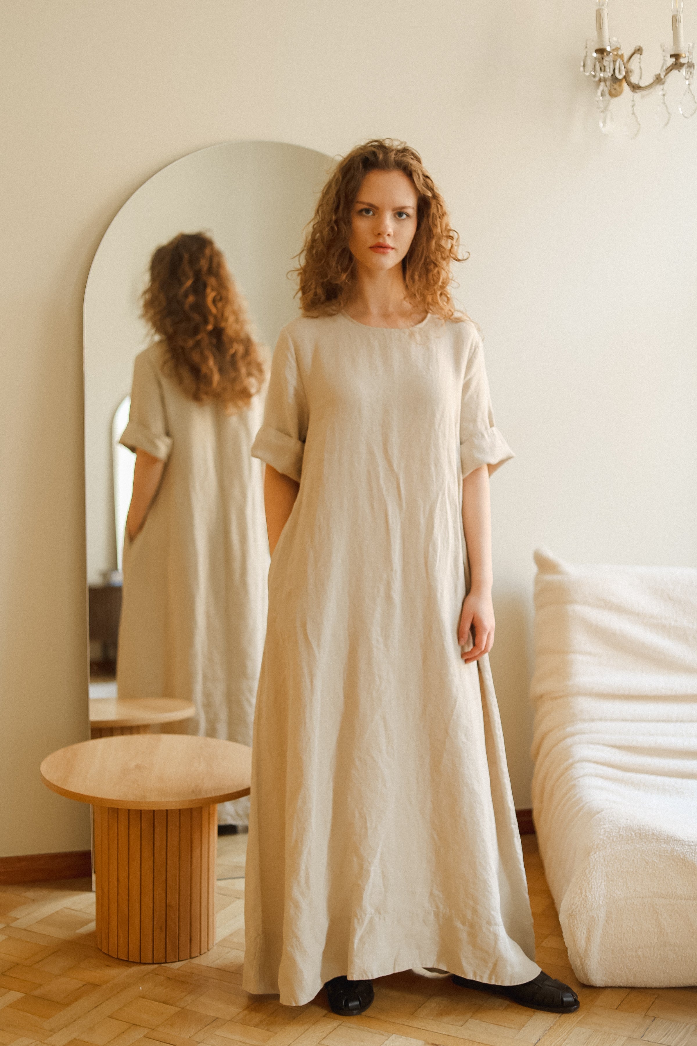 CHANIL maxi dress espresso - MOO Linen Shop
