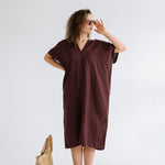 CHIARA long beach dress cream - MOO Linen Shop